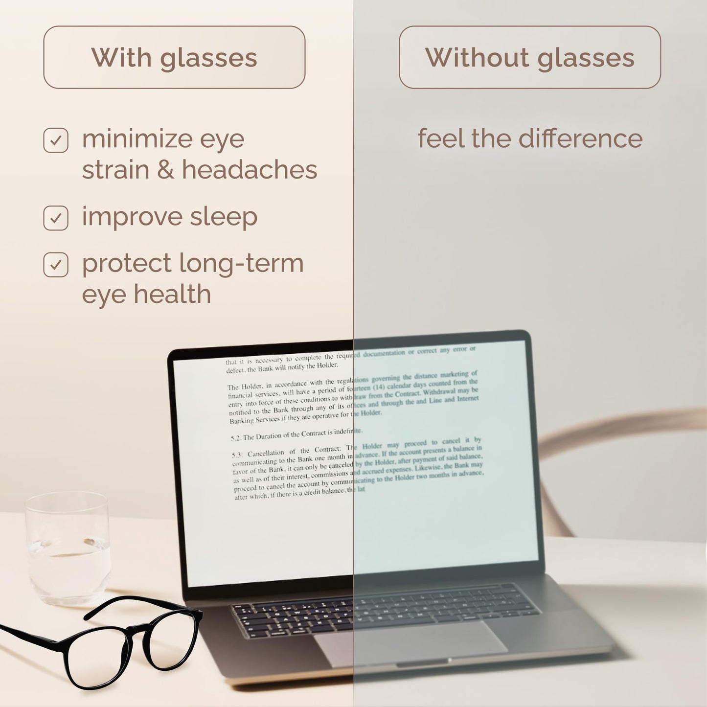 IBOANN Iconic Blue Light Glasses for Woman - Computer Glasses up to 99% Blue Light Blocking - Anti Eyestrain & UV Glare