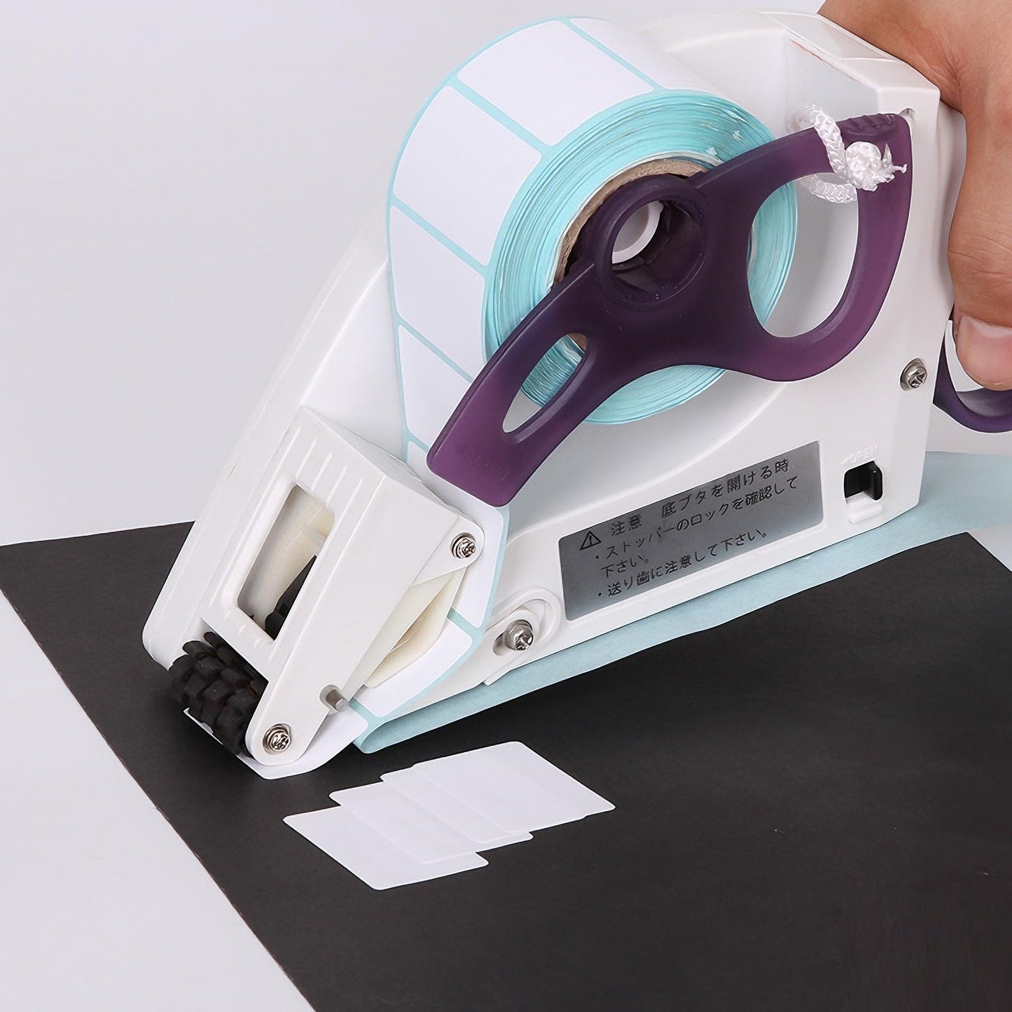 Tissting Label Applicator, Portable Barcode Applicator Gun Small Handheld Semi Automatic Labeler Supermarket Price Labeling Machine for Round Bottles, Boxes, Fruits Labeling (YH-30)