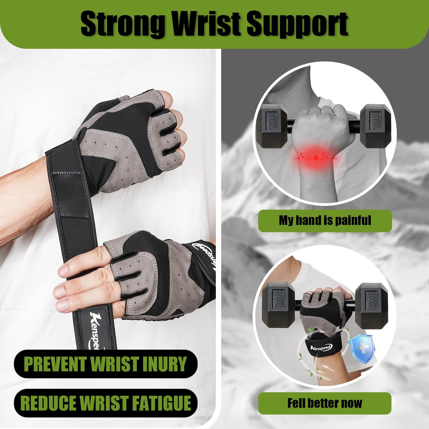 Workout Gloves Gym Gloves for Men and Women Weight Lifting Gloves with Wrist Support Full Palm Protection Breathable for Trainning, Cycling, Pull-ups, Rowing, Climbing