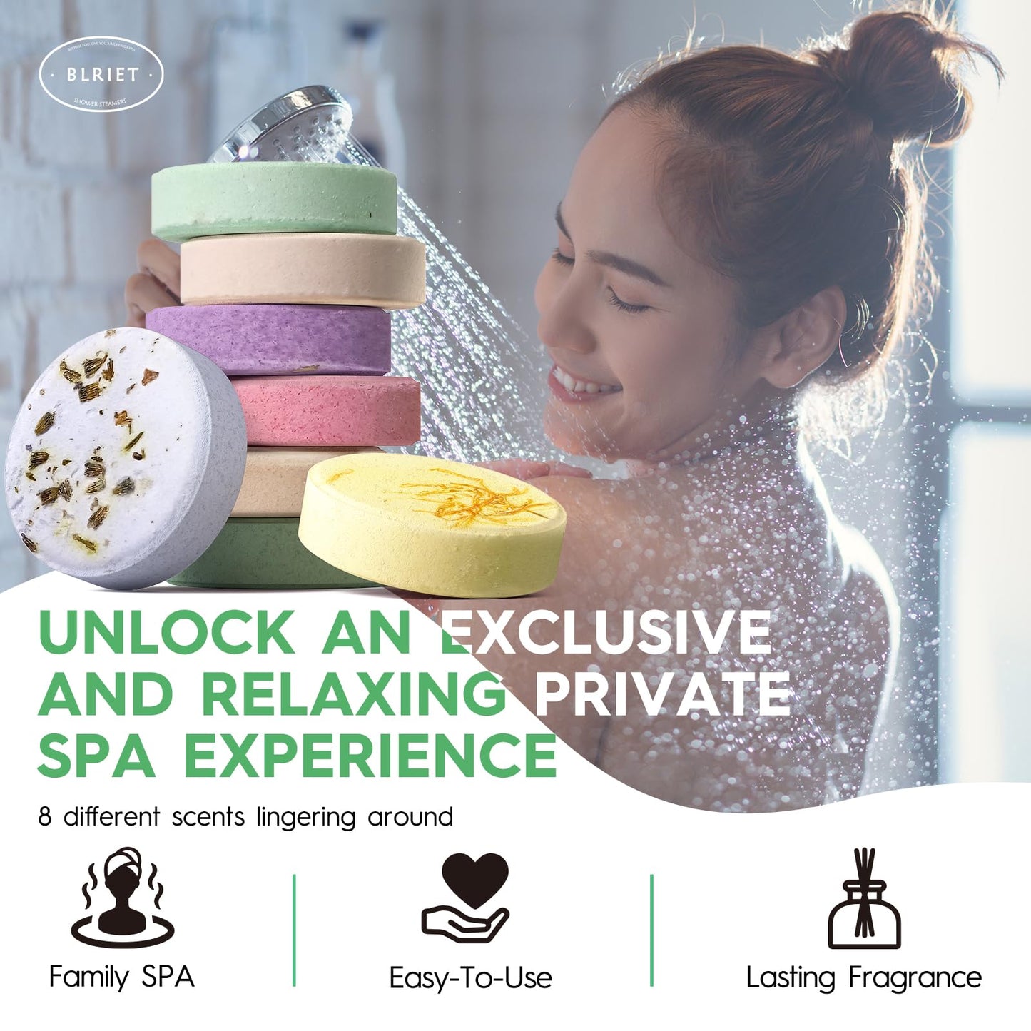 Shower Steamers Aromatherapy Mothers Day Gifts for Women 8 Pack, Shower Bombs Birthday Gift for Mom with Lavender Natural Essential Oils, Self Care Gifts for Women Lover Home Spa