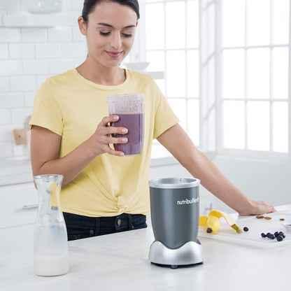 nutribullet Personal Blender, Shakes, Smoothies, Food Prep, and Frozen Blending, 24 Ounces, 600 Watt, Gray, NBR-0601WM