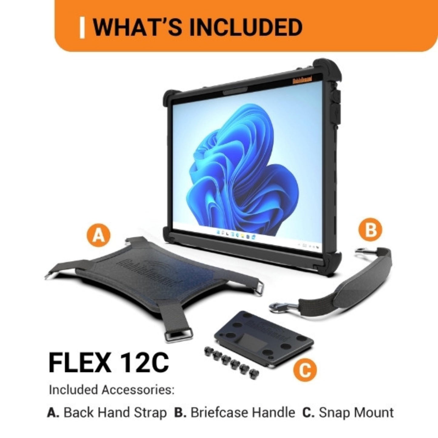 MobileDemand Flex 12C Rugged Windows 11 Pro Tablet 12.96", Intel i3-1215U, 16GB RAM, 512GB SSD, AMOLED 2880x1920 Touchscreen, WiFi 6, USB-C, HDMI