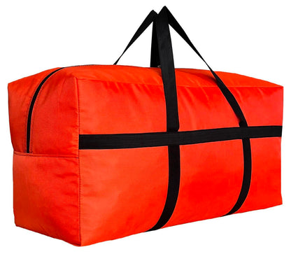 DoYiKe Extra Large Storage Duffle Bag with Zippers and Handles, Orange Big Foldable Duffle Bag for Travel-130L