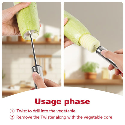 Cook Guy Multi-Purpose Veggie Drill - 4 Sizes Vegetable Corer Tool | Zucchini Corer & All-in-One Vegetable Corer for Potatoes, Carrots | Ergonomic Anti-Slip Handle