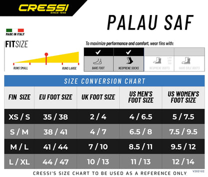 Cressi Palau SAF, Black/Yellow, M/L