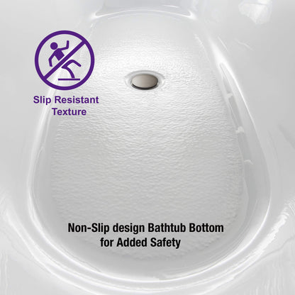 WOODBRIDGE 54"Freestanding White Acylic Soaking Bathtub with Brushed Nickel Drain and Overflow,B0006 -B-Drain &O