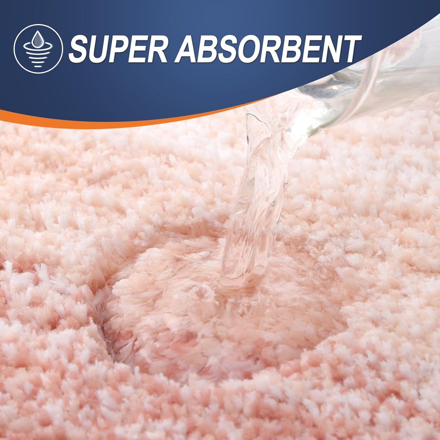 OLANLY Bathroom Runner Rug - Extra Soft Microfiber Mat with Rubber Backing | Quick Dry, Washable, 47x17 Inches, Peach
