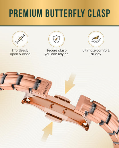MagnetRX® Magnetic Copper Bracelets for Women - EllipseMAX 5X Strength 5,000 Gauss Magnets - Designed in USA & Patent Pending - Premium Womens Copper Bracelet with Adjustable Length