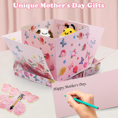 Timisea Flying Butterfly Surprise Explosion Gift Box,Butterfly Explosion Gift Box,Surprise Box,Contains Four Flying Butterflies,Suitable for Mother's Day, Birthday