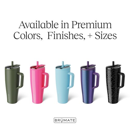 BrüMate Era Flip 40oz Tumbler with 100% Leakproof Covered Straw Lid | Hygienic Covered Straw | Insulated Stainless Steel Water Bottle with Handle | Cup Holder Friendly | BPA-Free (Matte Black)