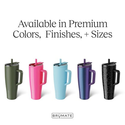 BrüMate Era Flip 40oz Tumbler with 100% Leakproof Covered Straw Lid | Hygienic Covered Straw | Insulated Stainless Steel Water Bottle with Handle | Cup Holder Friendly | BPA-Free (Matte Black)