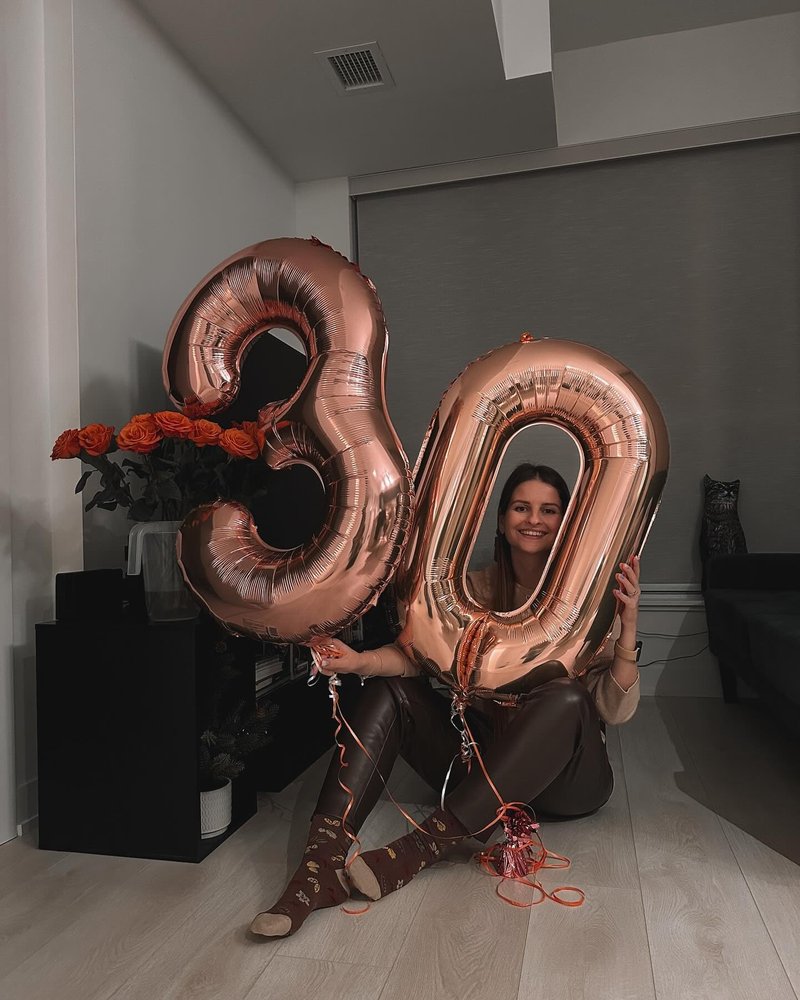 Rose Gold Number 30 Balloon 40 inch, 30 Number Balloons, 30th Birthday Decorations, 30 Year Old Women Men Rose Gold Party Supplies