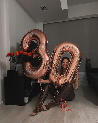 Rose Gold Number 22 Balloon 40 inch, 22 Number Balloons, 22nd Birthday Decorations, 22 Year Old Women Men Rose Gold Party Supplies