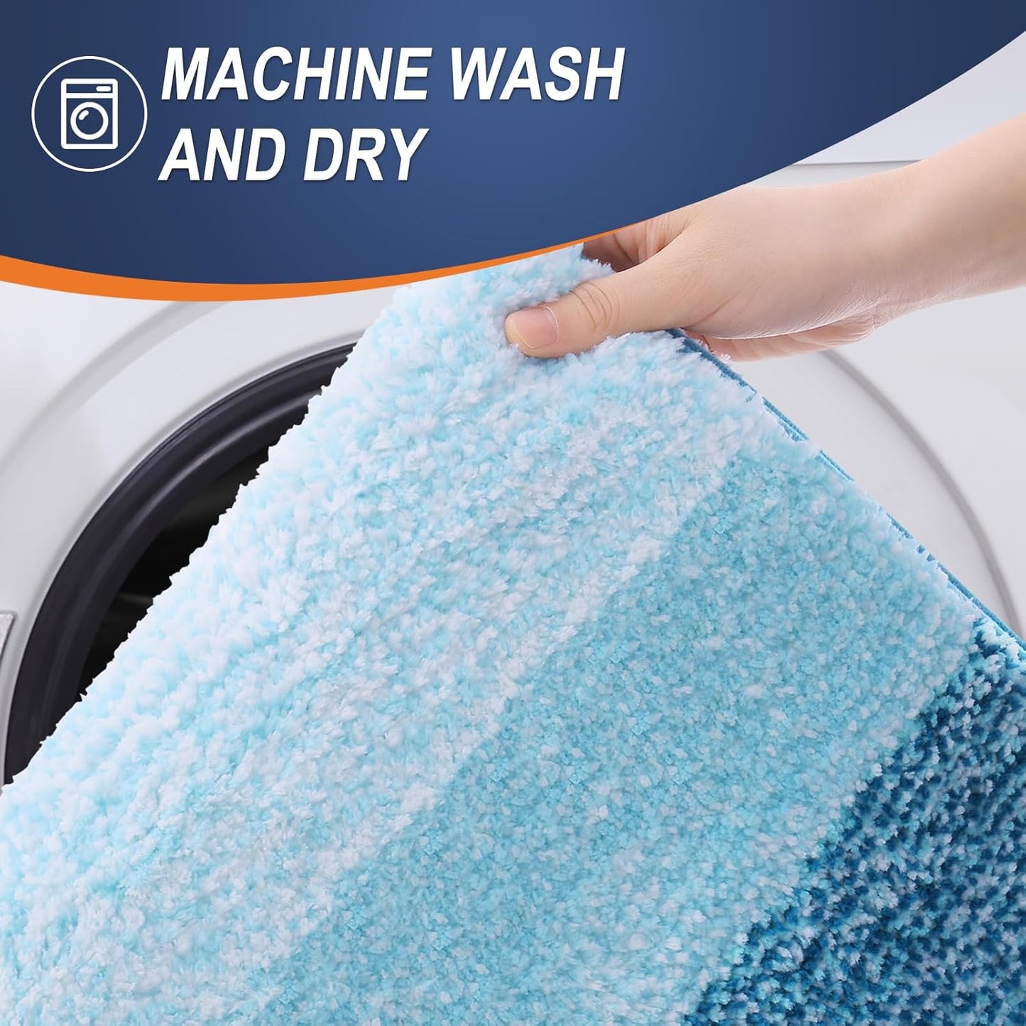 OLANLY Bathroom Runner Rug - Extra Soft Microfiber Mat with Rubber Backing | Quick Dry, Washable, 70x24 in Peacock Blue