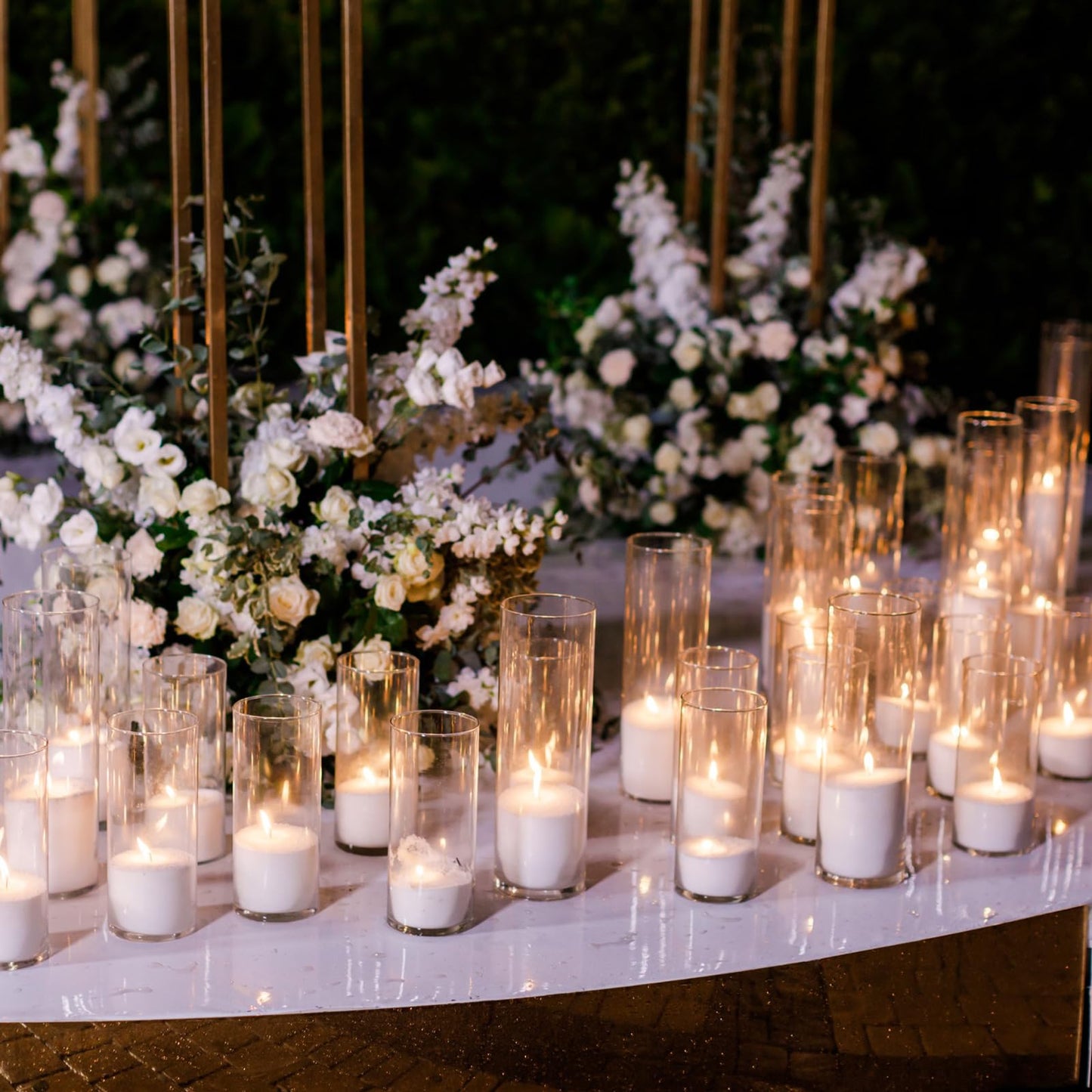 Didaey 36 Pcs Thin Cylinder Vases Set for Centerpieces 2.5'' Diameter 2mm Thickness Clear Glass Vase Hurricane Floating Candle Holder for Wedding Table Decoration (2.5'' X 5'',6'',8'')