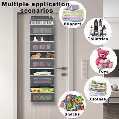 BTaoyutt Over The Door Organizer Storage, Behind Door Storage for Bathroom,Camping car, Pantry, Nursery（ Grey）