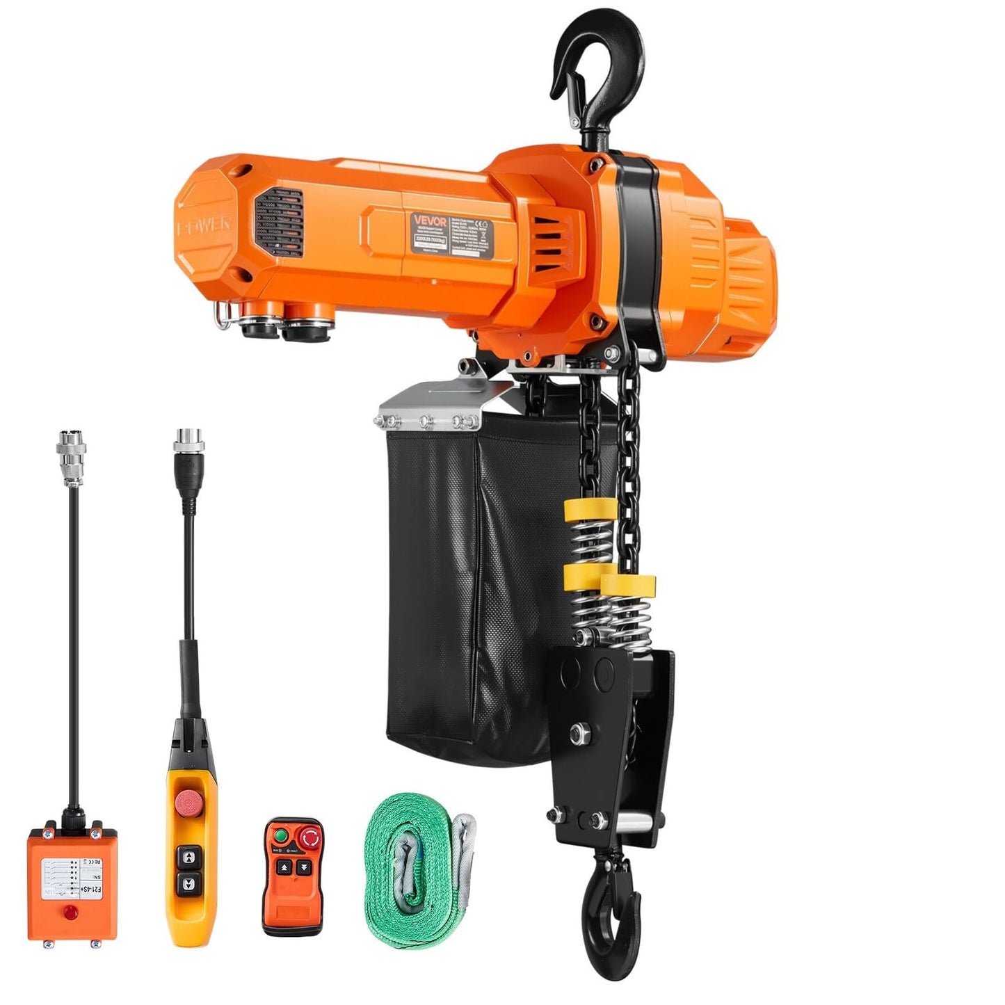 VEVOR 2-Speed Electric Chain Hoist 2200 lbs, G100 10ft Lifting Height, 120V 1-Phase Overhead Crane with 328ft Wireless & 8ft Wired Remote Control, Power Electric Hoist for Factory, Warehouse, Garage