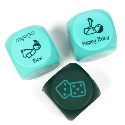 Myga Childrens Yoga Dice Game - Set of 3 Soft Foam Yoga Dice, Complete with 1 Action Dice & Two Pose Dice - Great Fitness and Workout Fun, Endless Combinations to Explore - Childrens