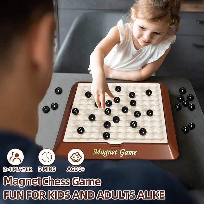 Magnet Game Board Games for Kids 8-12 Family Games for Kids and Adults Magnetic Game Chess with Storage Board for Family Game Night 2-4 Players
