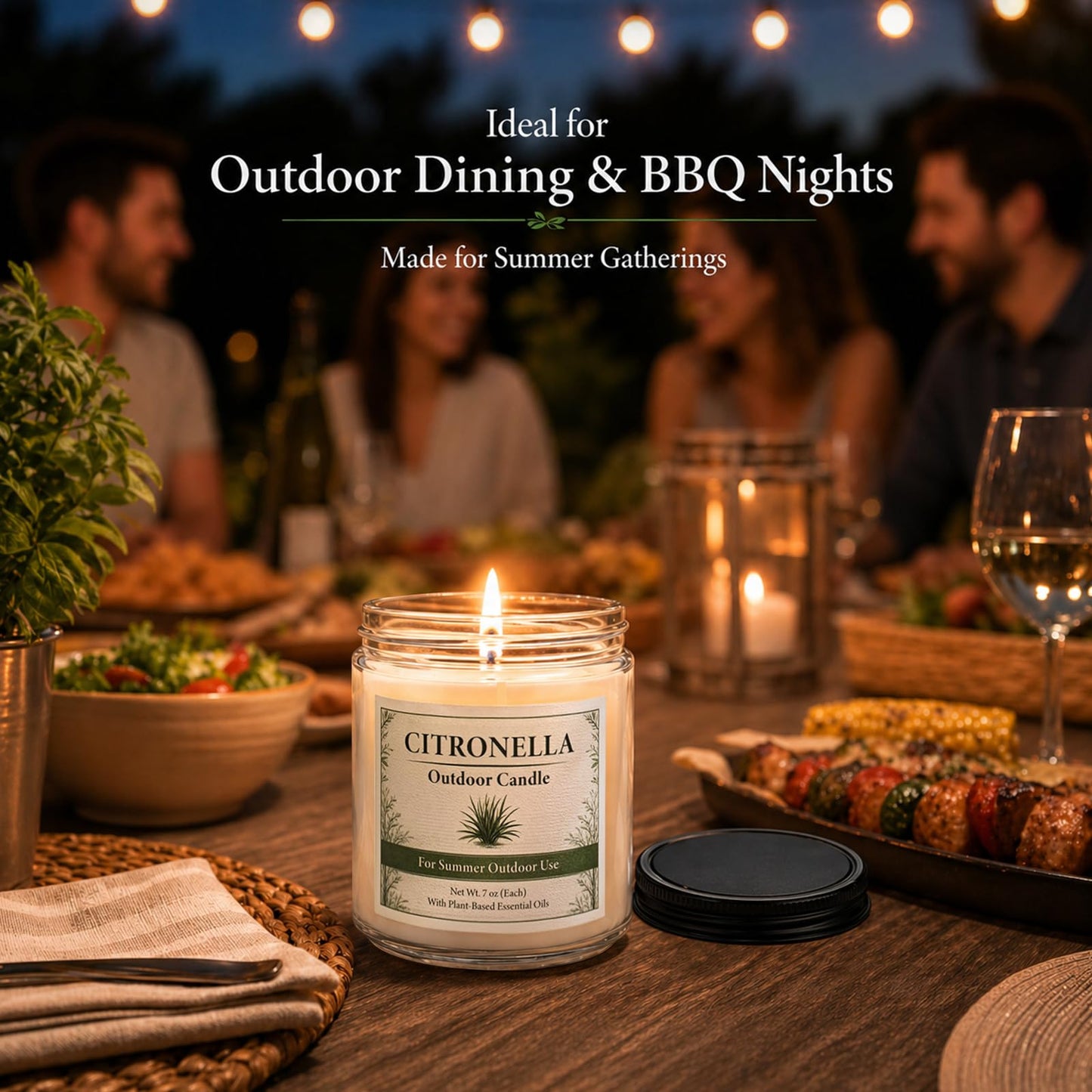 Citronella Candles Outdoor - 6 Pack Soy Wax Citronella Candles, 42 oz 300 Hours Total Outdoor Candle Set for Patio Backyard, Garden, Balcony, Deck, Porch, BBQ, Camping & Summer Parties