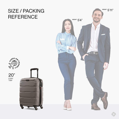 Samsonite Omni PC Hardside Expandable Luggage with Spinner Wheels, Silver, 3-Piece Set (20/24/28)