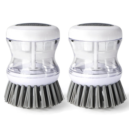 2 Pcs Dish Brushes, Kitchen Scrub Brush,Cleaning Brush, for Dish Scrubber Brush with Soap Dispenser(Gray) Dish Pot Pan Sink Cleaning (2, Gray)