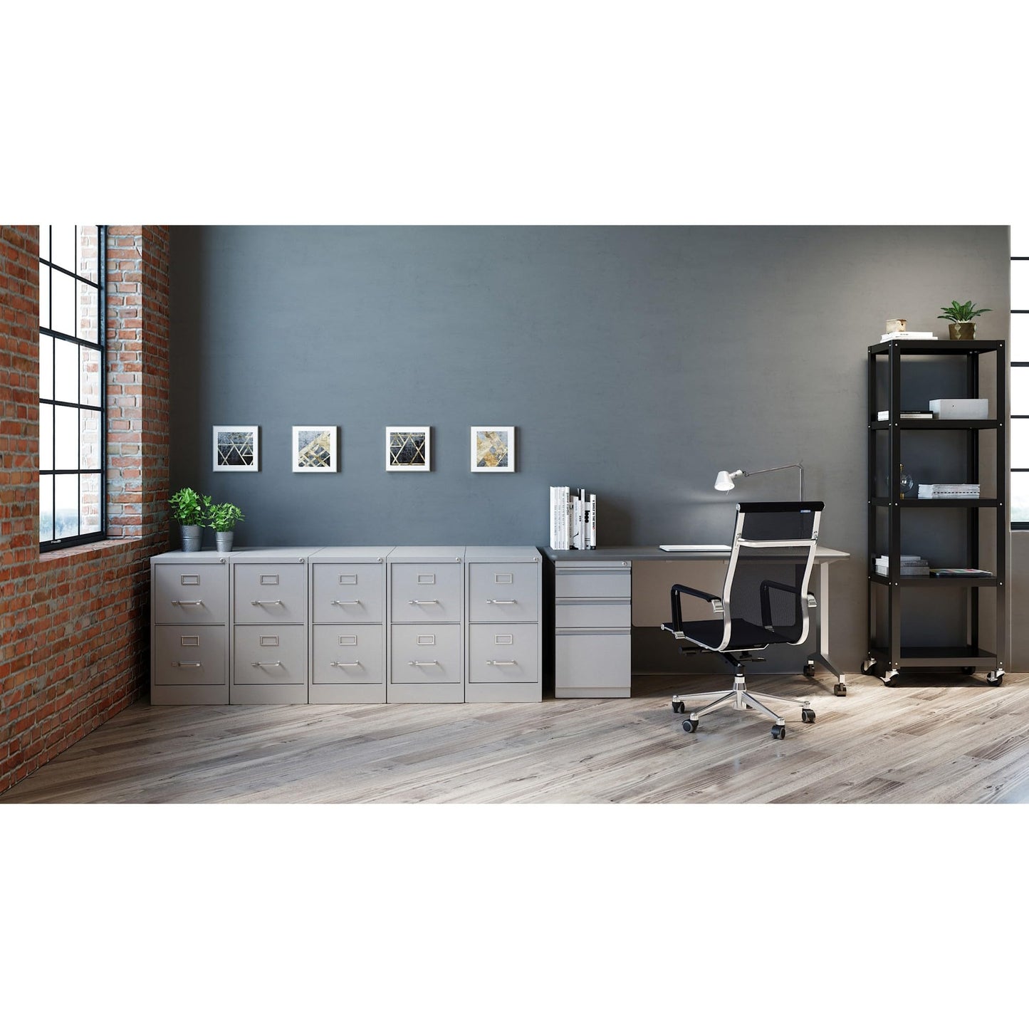 Lorell LLR42292 2-Drawer Vertical File, 15" x 22" x 28, Light Gray