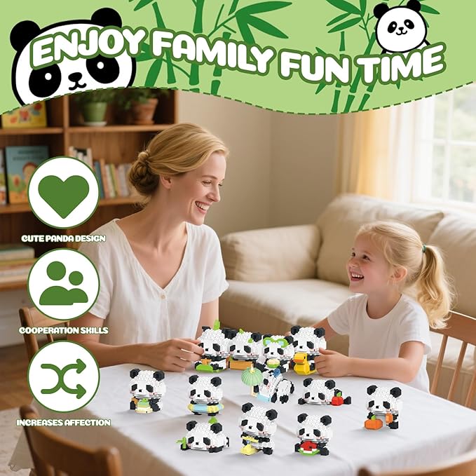 Animals Building Block SetsMicro Mini Animals Party Favors for Kids Birthday Gift for Boy Girl12 Pack Pandas