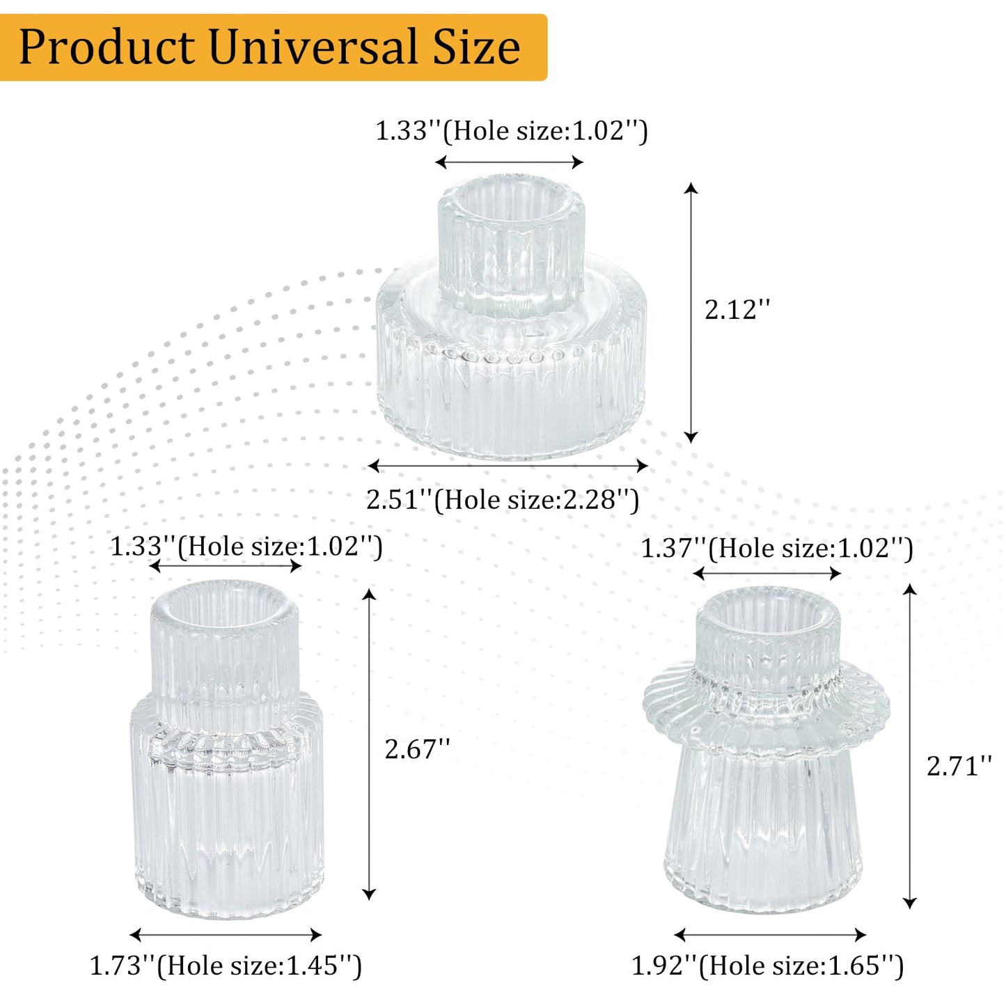 BEZURA Tealight Candle Holder, Taper Glass Candlestick Holders, Votive Candle Stick Candle Holder for Table Centerpiece Wedding Dinner