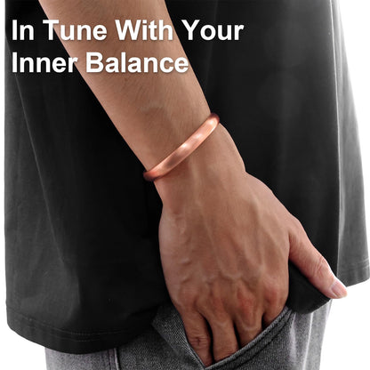 Fashtour Pure Copper Bracelet – Copper Bracelet for Men & Women – 100% Solid, Raw & Uncoated Handmade Hammered Tibetan Cuff Bangle (Copper651W8C)