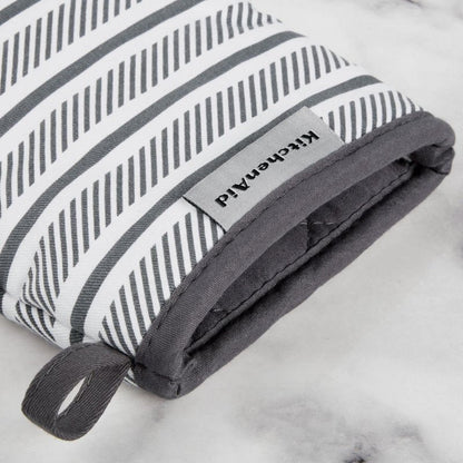 KitchenAid Albany Mini Oven Mitt 2-Pack Set, Charcoal Grey, 5.5"x8"