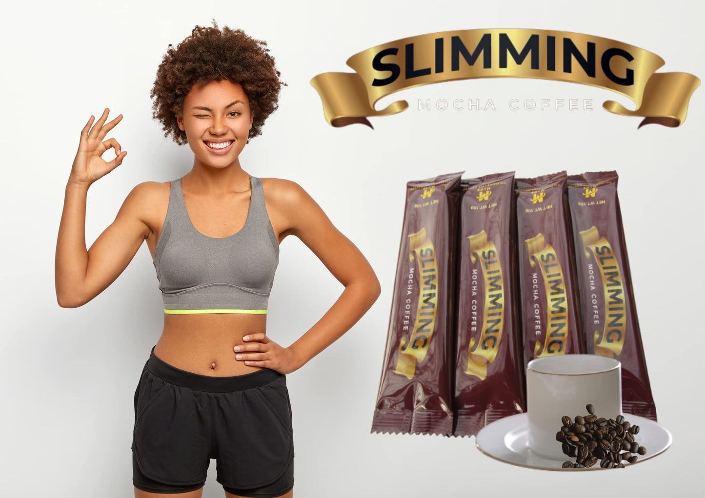 Slimming Mocha Coffee – Burn + Control Herbal Coffee – Metabolism & Weight Management – Premium Arabica & Robusta Blend – Sugar Free, Gluten Free, Keto Friendly