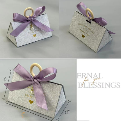 ZJSXINDI 15 Pcs Favor Boxes Gift Wrap Boxes Silver Flash Gift Box 5"x 3" For Party Favor, Weddings, Bridal Showers, Bridesmaids... Gift Wrap Boxes Bulk for Crafting (Purple)