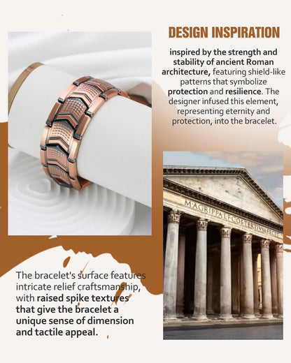 Jecanori Copper Bracelet for Men, 3X Strength Magnetic Bracelets for Men - Premium Fold-Over Clasp