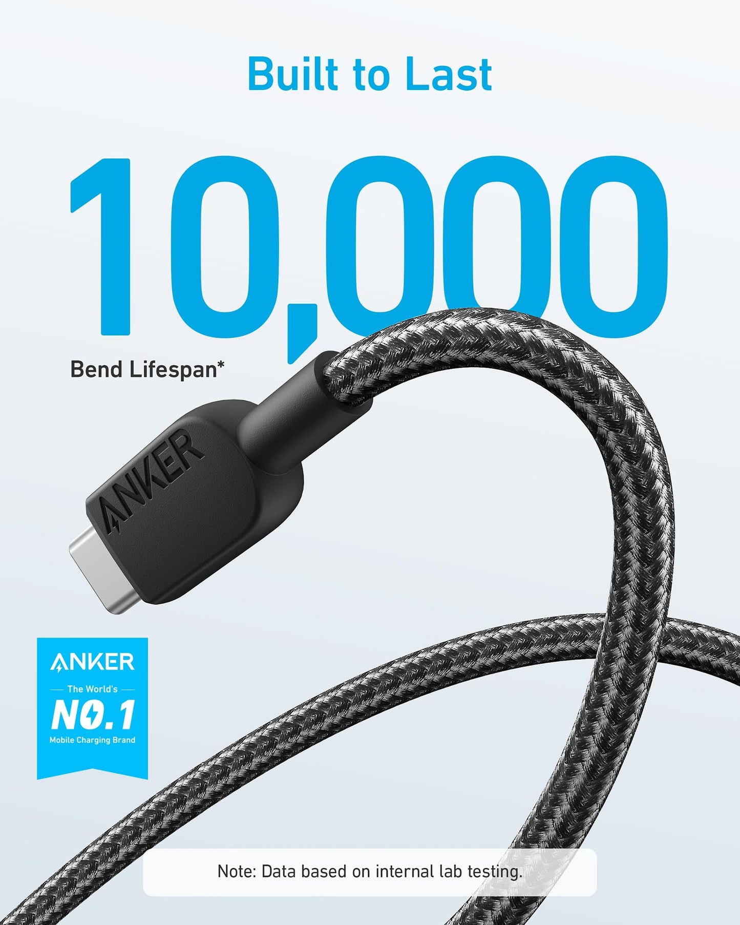 Anker USB A to USB C Cable, Charger Cord (2 Pack, 3FT), for iPhone 17 Series,Samsung Galaxy Note 10/S10+ S10, LG V30 (Black)