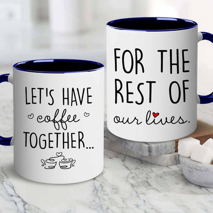 BSQUIELE Valentine Gift For Couple - Couple Mug Set - Valentine Gift Set For Wife, Husband, Mom, Dad - Bridal Shower, Engaged, Valentine, Wedding, Birthday Gifts For Bride, Groom, Mr, Mrs, Him, Her