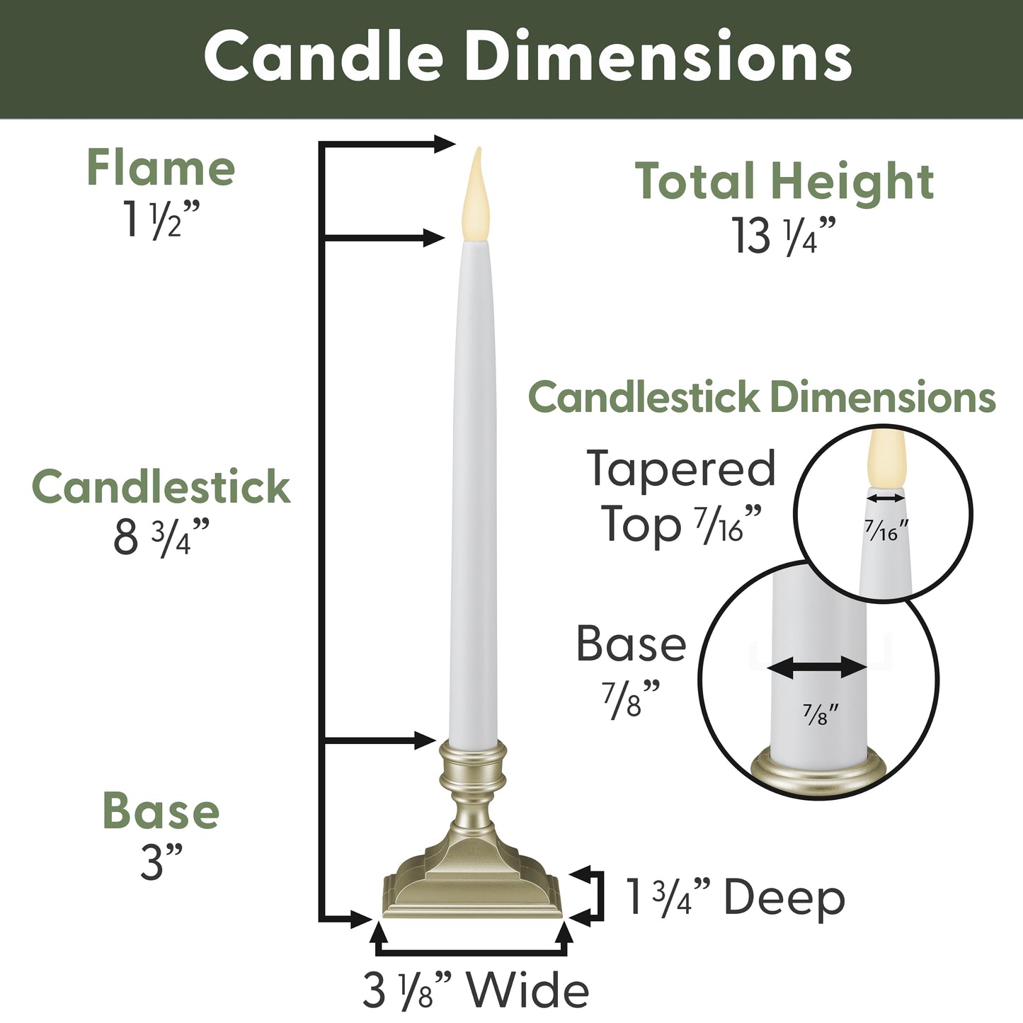 612 Vermont Battery Operated LED Window Candles with Timer, Remote Control, Warm White Flicker or Steady On, VTR1660P-4 (Pack of 4, Pewter)