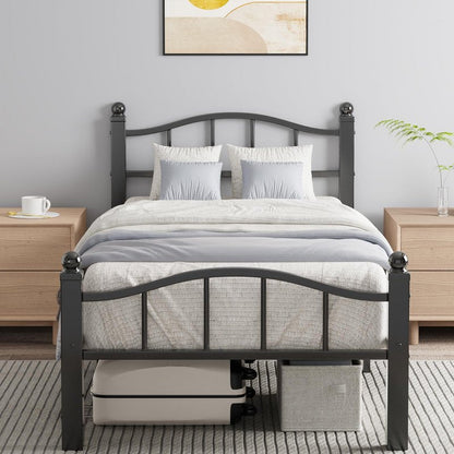 Blbeed Metal Twin Bed Frames, Noise-Free Design & Underbed Storage Heavy Duty Bed Frames with Headboard No Box Spring Needed/Tool-Free Assembly