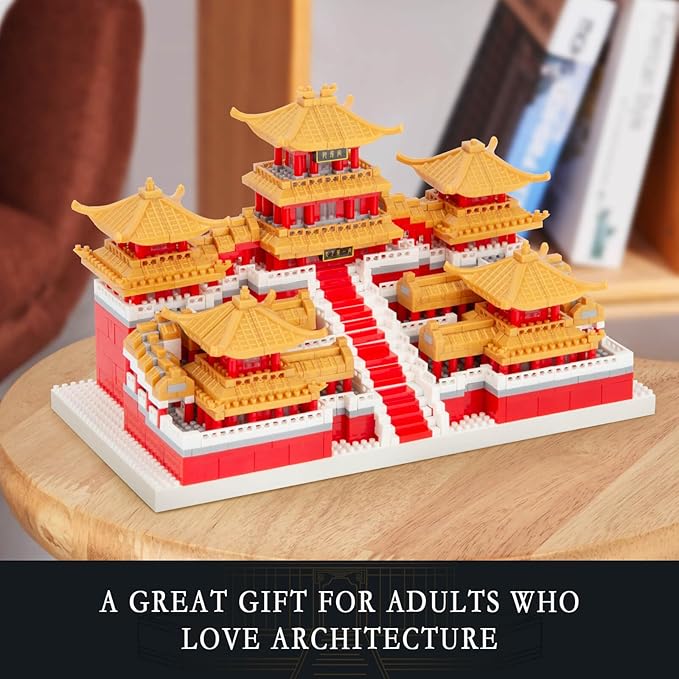 Chinese Architecture Micro Building Set Famous Architecture of Epang Palace Model Set Creative Collection Toys Gifts for Adults Teens 14+ (1896 Pcs)