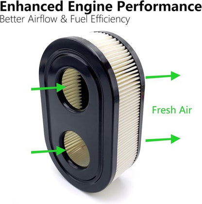 Briggs & Stratton 593260 Air Filter Replacement - High Performance 2PCS for 500E, 550EX, 625EX, 675EXI, 725EXI Engines