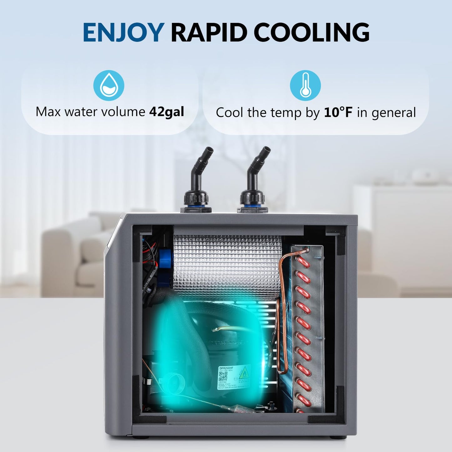 [Upgrade] 1/10 HP Aquarium Chiller 42 Gallon 160L Water Cooling System