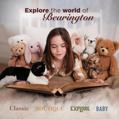 Bearington Bunny Plush Stuffed Animal - 10" Soft Taupe and White Rabbit Toy with Fluffy Fur and Long Ears - Cute Easter Bunny Plushie Gift for Kids, Toddlers, and Babies - Soft Rabbit Toy for Spring
