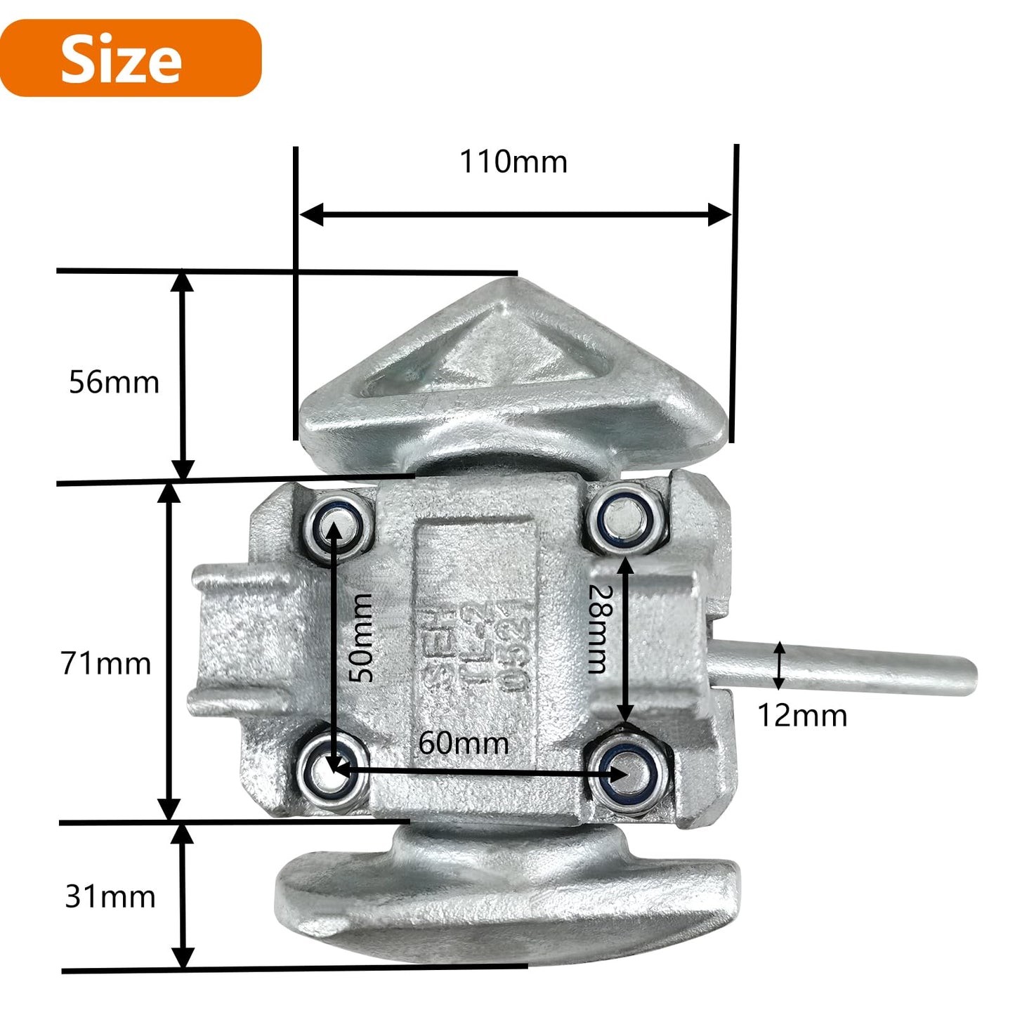 ZUVELLO Shipping Container Manual Locks Connection Fastening Intermediate for Sea Harbor Freighter and Rail Standard Container, No Lever Required, 6 Pack