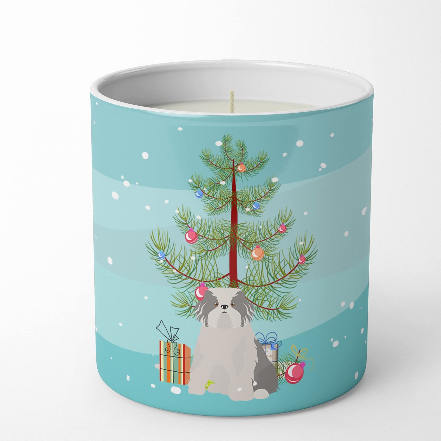 Caroline's Treasures CK3504CDL Odis Odessa Domestic Ideal Dog Christmas Tree 10 oz Decorative Soy Candle Nature Soy Wax Essential Oil Home Decor Ideal for Bedroom Kitchen Bath Office Gift, 10 oz