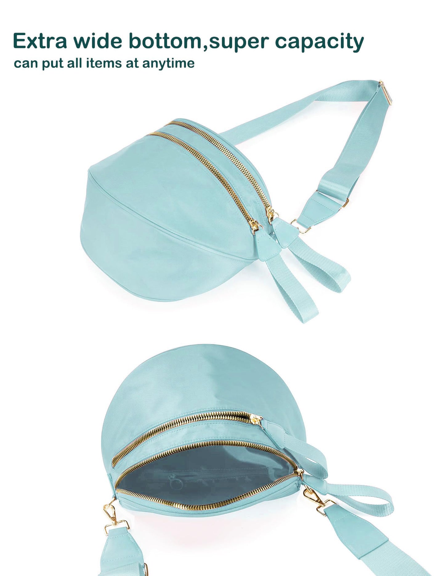 Spacious Nylon Crossbody Bag Bum Bag Handbags Wallets Purses Trendy Shoulder Bag for Women