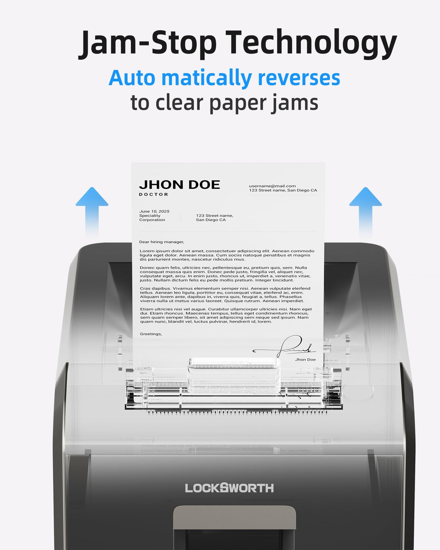 Locksworth 200-Sheet Micro Cut Shredder for Home Office, 8.5 Gallons Bin P-5 High Security Shredders for Paper, CD, Credit Card, Staple, Clip, Heavy Duty Commercial Paper Shredder with Casters