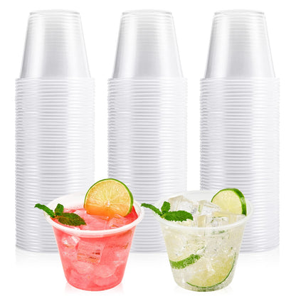 Lilymicky 300 Pack 9 oz Disposable Clear Plastic Cups, 9 Ounce Party Cups for Cocktail, Parties, Picnics, and Events