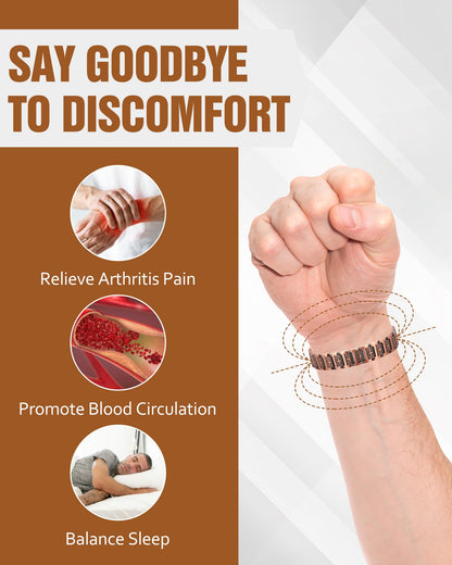 Jecanori 2X Copper Magnetic Bracelet for Men,Ultra Strength Cross Bracelet With Ring Include Adjustable Link, Jewelry Gift