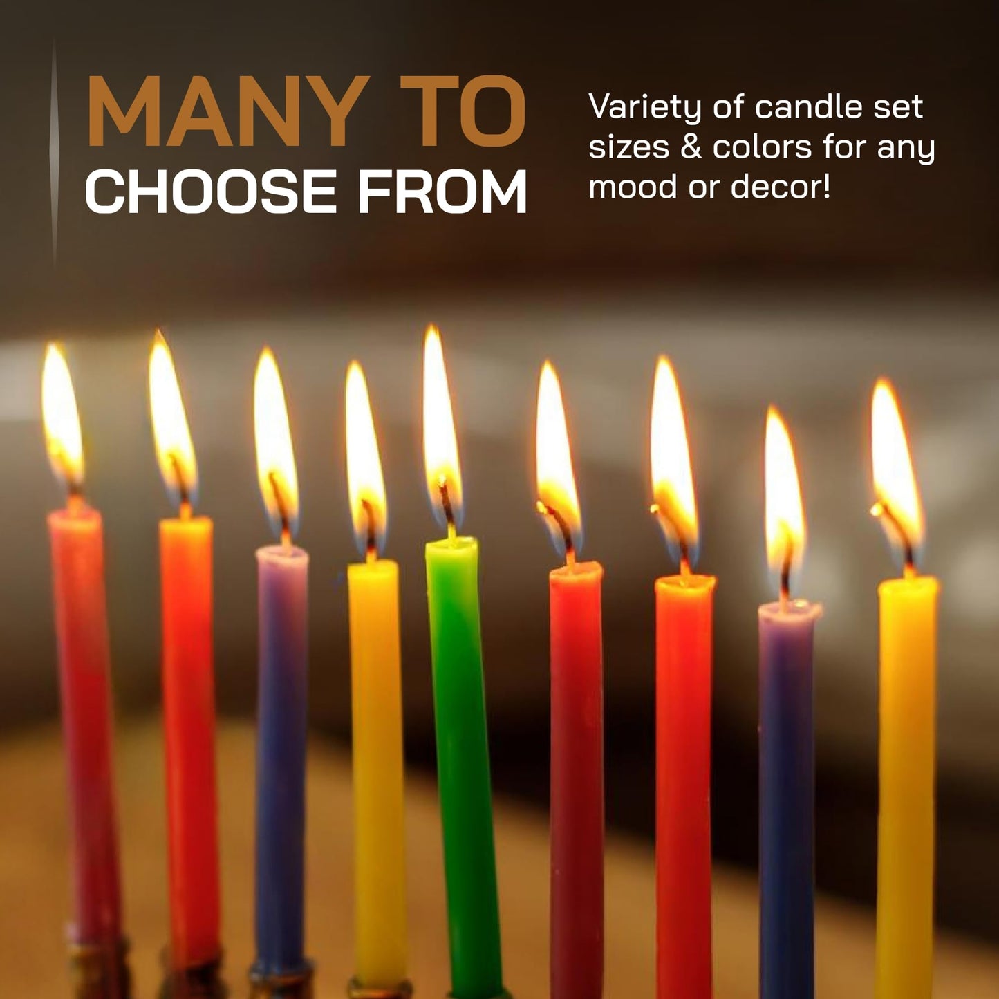 Danilovo Thin Taper Beeswax Candles - Honey-Scented, Decorative Candles Ideal for Birthday Decoration or Church Prayers - Brown Drip Free, Tall & Smokeless Pack of 50 pcs, 7.3 x 0.24 inch