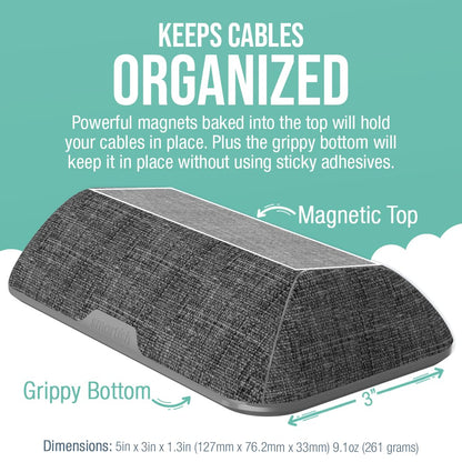 Smartish® Magnetic Cord Holder - Cable Wrangler Organizer with Magnet Clips for Charger Management on Desktop, Nightstand, or Side Table for All Cables, USB-C, Lightning Cables - Lightly Toasted Beige